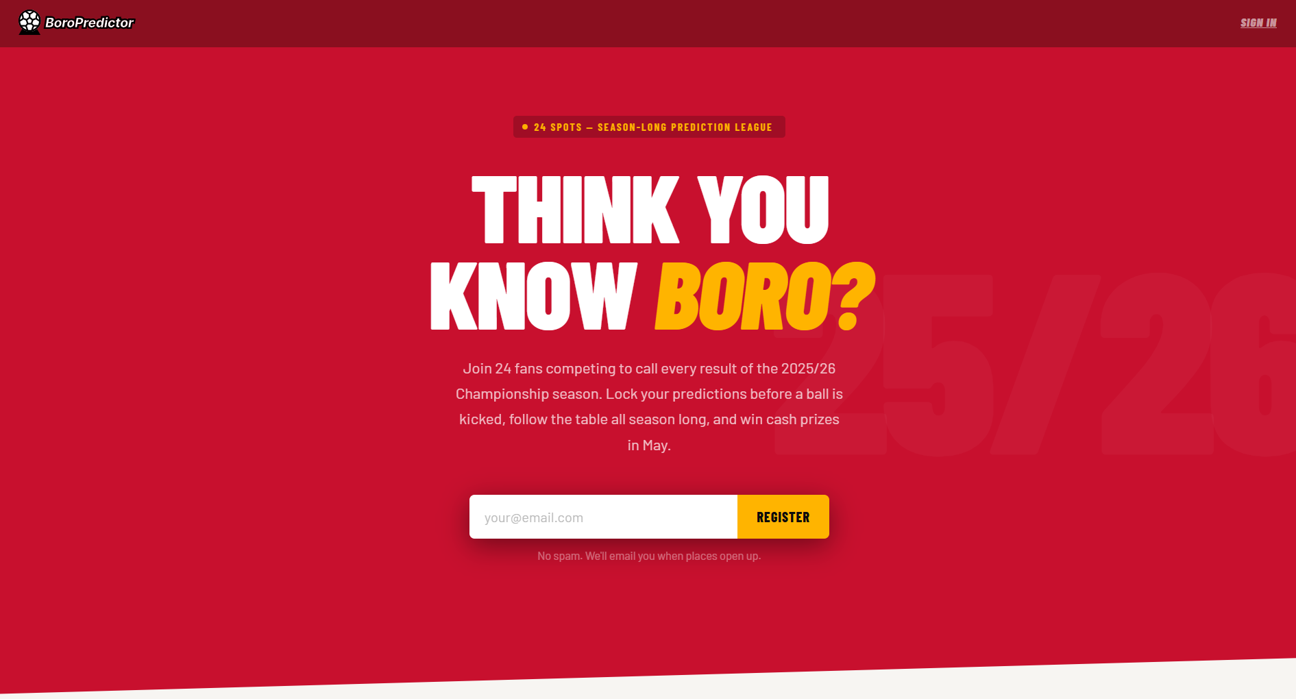 Boro Predictor — fixture list