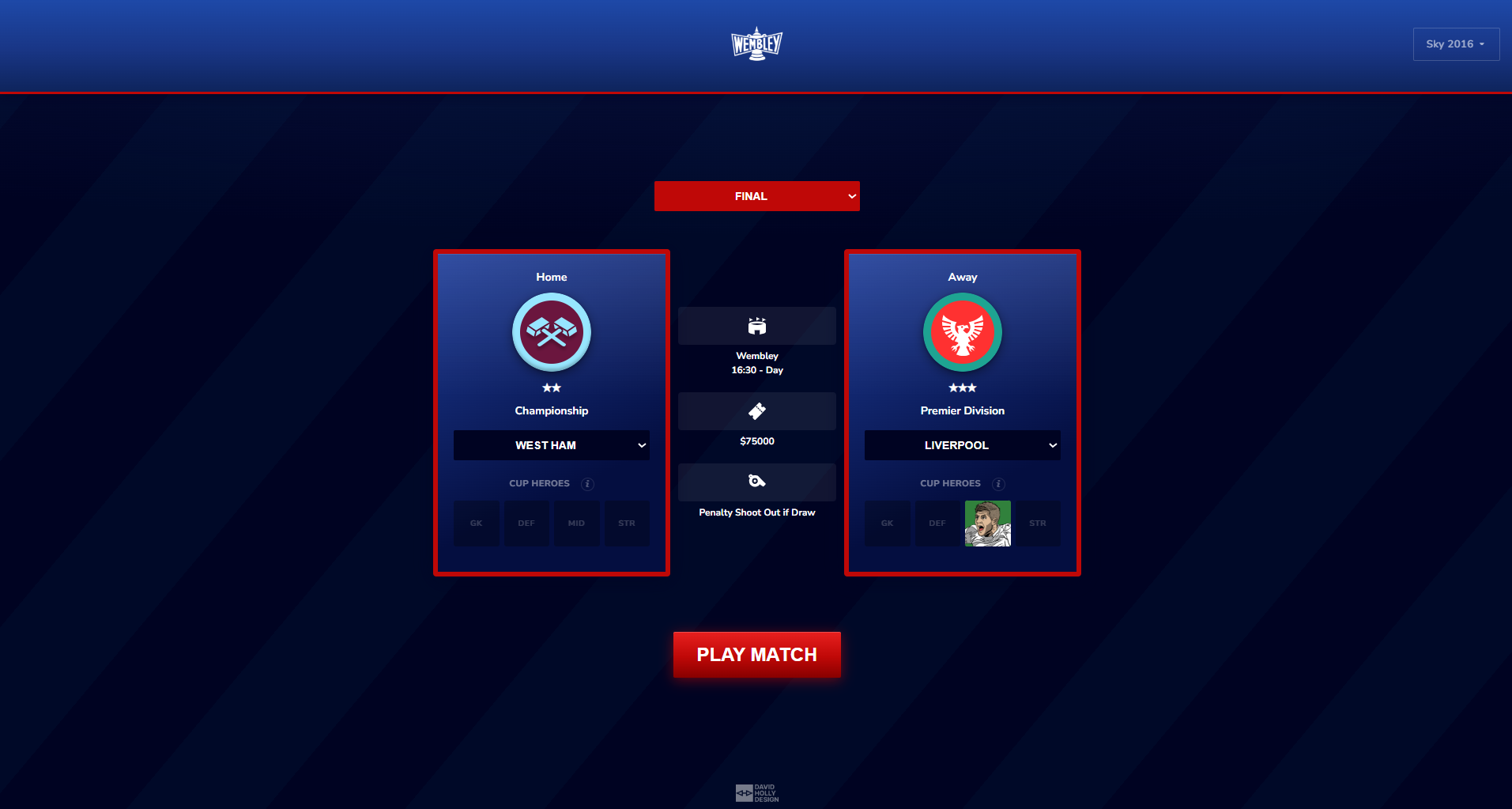 Sky skin — match setup
